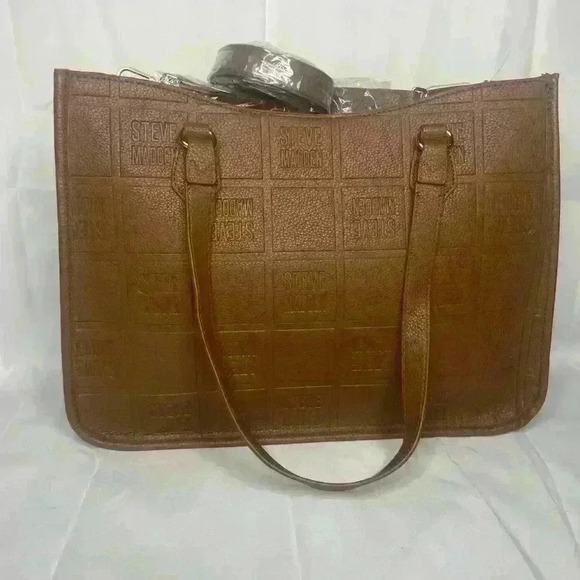 Steve Madden 3 Piece travel tote set 2 purses and wallet in color brown mocha - Picture 7 of 12